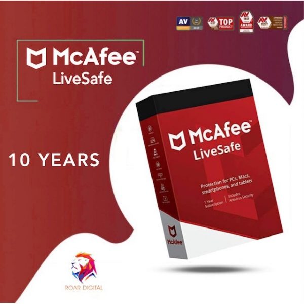 McAfee LiveSafe Internet Security Antivirus 1 PC - 10 YEARS - Key