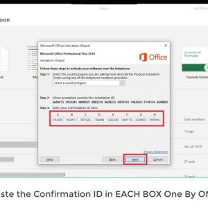 Microsoft office Windows Activation Service for Phone Activation Method Get Confirmaiton ID