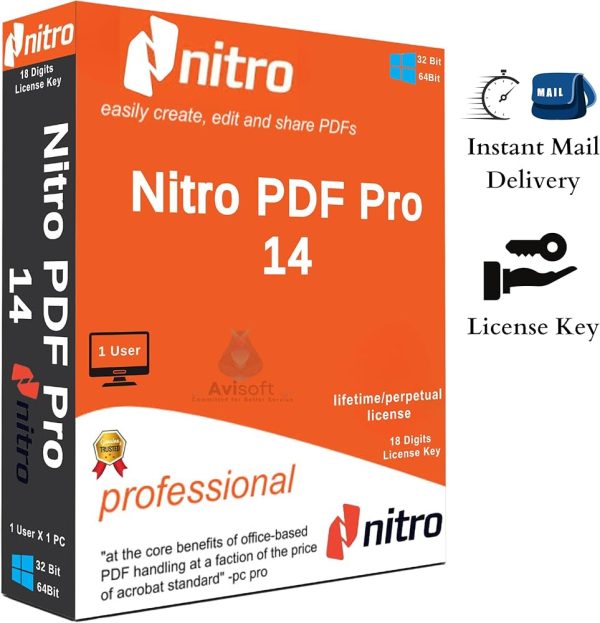 Nitro PDF Pro 14 Official Genuine License Key Lifetime Activation Editing PDF Software